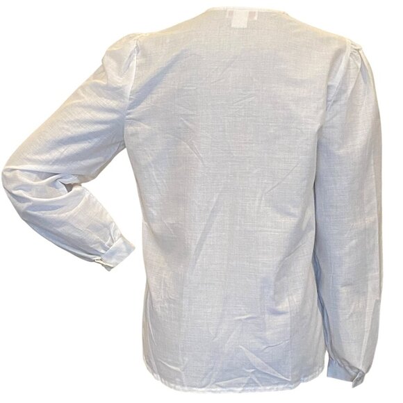 VTG Joseph II USA Button Down Eyelet Lace Pilgrim Collar Top 12 White #240K - Picture 4 of 8